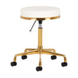 ActiveShop H4 Beauty Stool White & Gold - full product view at an angle on a white background