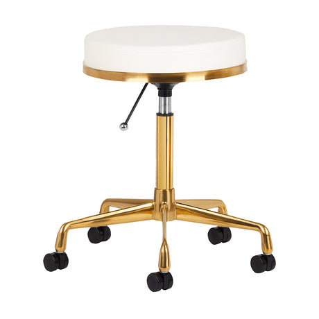 ActiveShop H4 Beauty Stool White & Gold - full product view at an angle on a white background