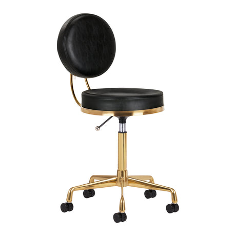 ActiveShop H5 Beauty Chair Black & Gold - full product view at an angle on a white background