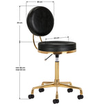 ActiveShop H5 Beauty Chair Black & Gold - full product view on a white background