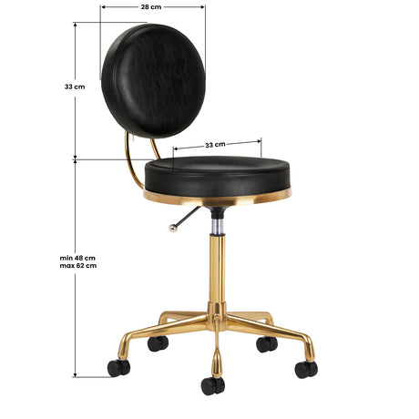 ActiveShop H5 Beauty Chair Black & Gold - full product view on a white background