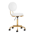ActiveShop H5 Beauty Chair White & Gold - full product view at an angle on a white background