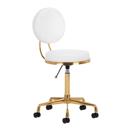 ActiveShop H5 Beauty Chair White & Gold - full product view at an angle on a white background
