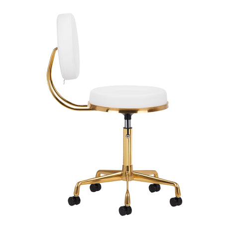 ActiveShop H5 Beauty Chair White & Gold - full product view on a white background