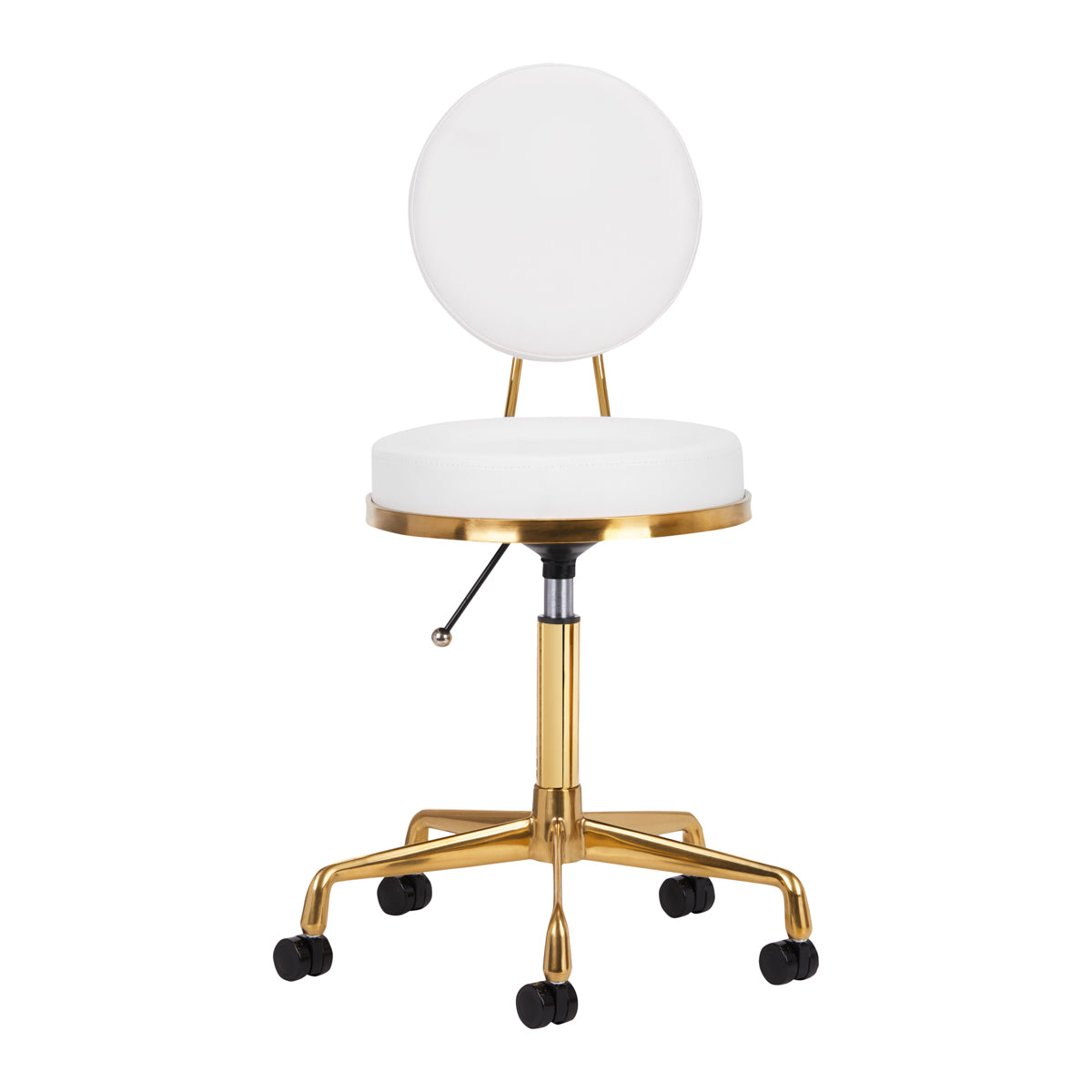 ActiveShop H5 Beauty Chair White & Gold - close-up of the upholstery and adjustment details