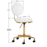 ActiveShop H5 Beauty Chair White & Gold - close-up of the upholstery and adjustment details