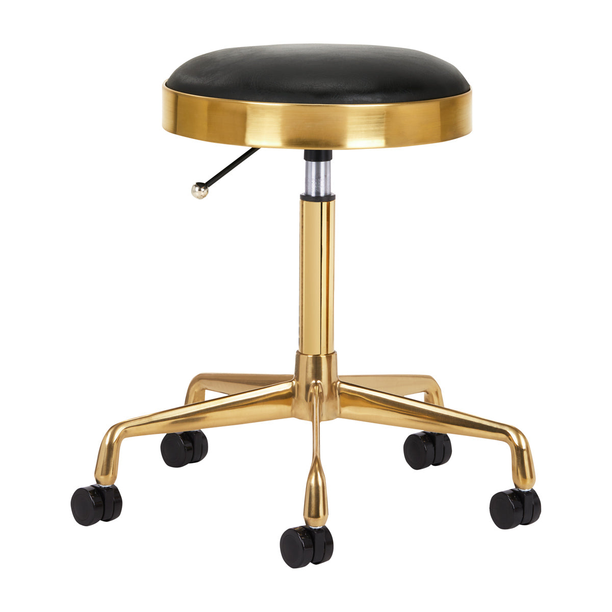 ActiveShop H7 Beauty Stool Black & Gold - full product view at an angle on a white background