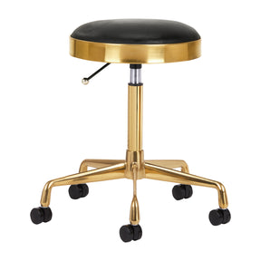ActiveShop H7 Beauty Stool Black & Gold - full product view at an angle on a white background