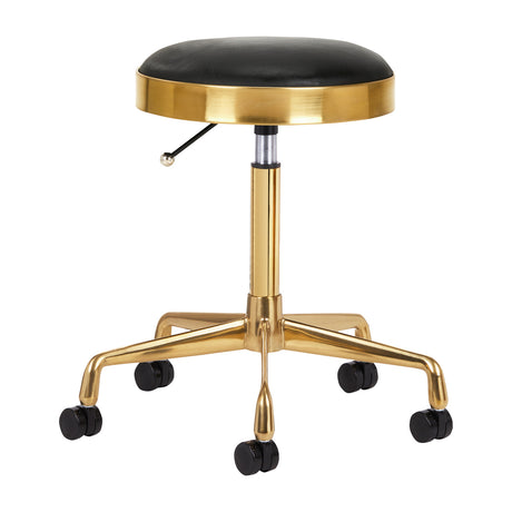 ActiveShop H7 Beauty Stool Black & Gold - full product view at an angle on a white background