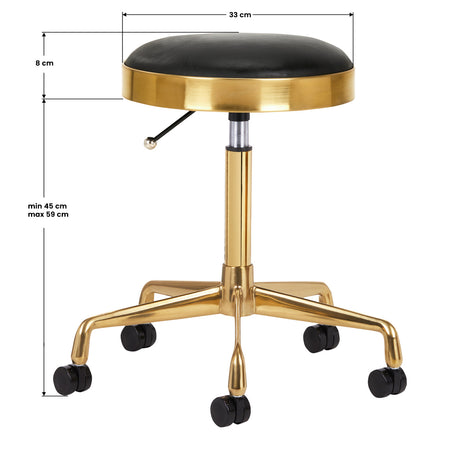 ActiveShop H7 Beauty Stool Black & Gold - full product view on a white background
