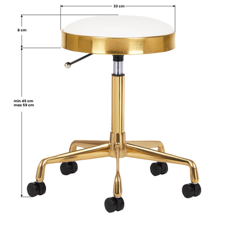 ActiveShop H7 Beauty Stool White & Gold - full product view on a white background