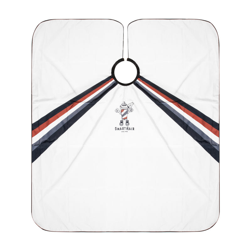ActiveShop Hairdressing Cape J-33 - arranged with the included components on a white background