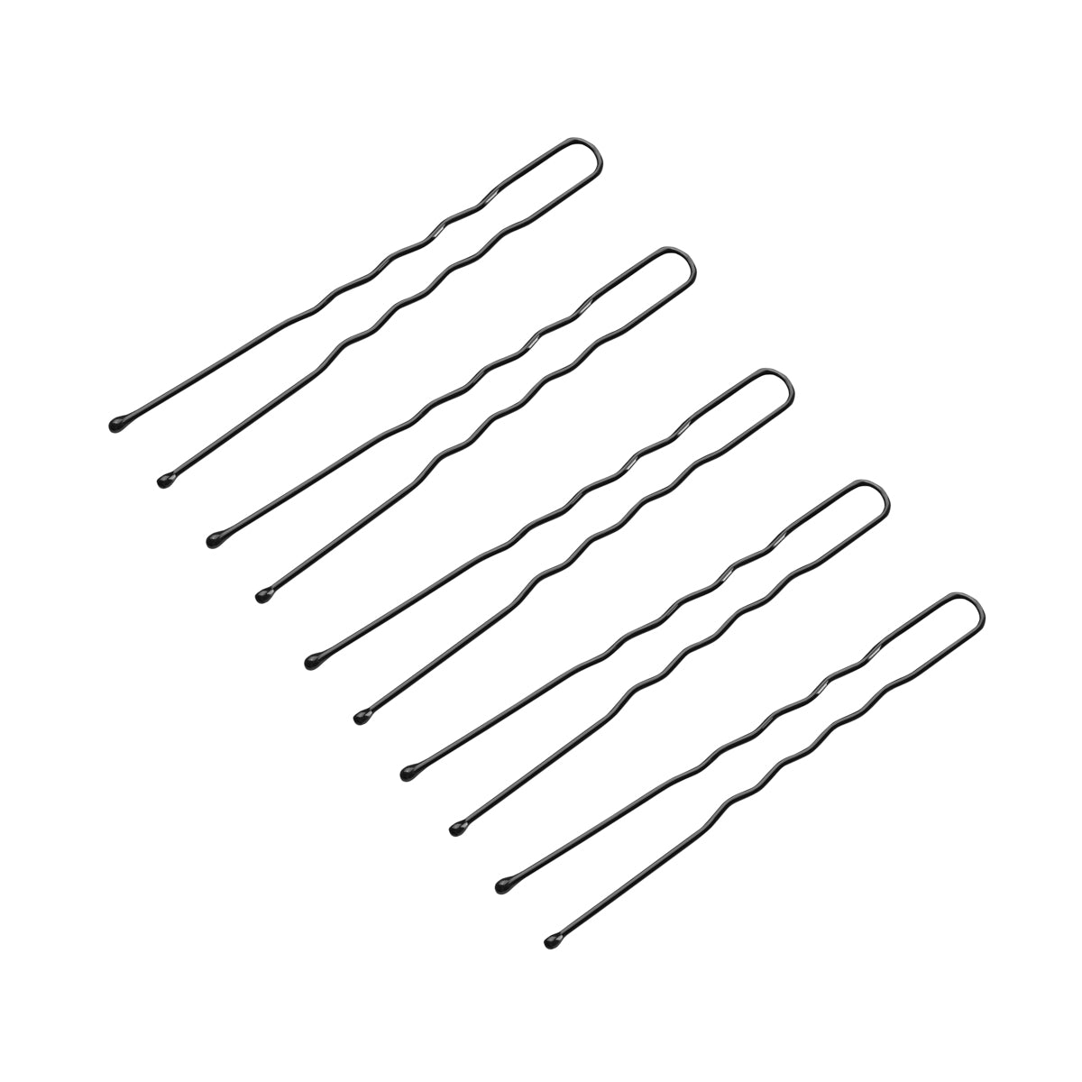 ActiveShop Hairpins E-65 300 pcs 6cm Black - arranged with the included components on a white background