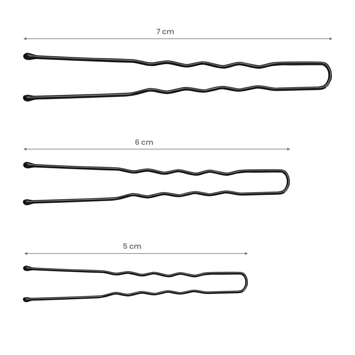 ActiveShop Hairpins E-65 300 pcs 7cm Black - isolated on a white background