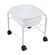 ActiveShop Height-Adjustable Pedicure Bowl Stand White - full product view at an angle on a white background