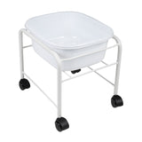 ActiveShop Height-Adjustable Pedicure Bowl Stand White - full product view at an angle on a white background