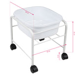 ActiveShop Height-Adjustable Pedicure Bowl Stand White - full product view on a white background