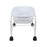 ActiveShop Height-Adjustable Pedicure Bowl Stand White - full product view on a white background