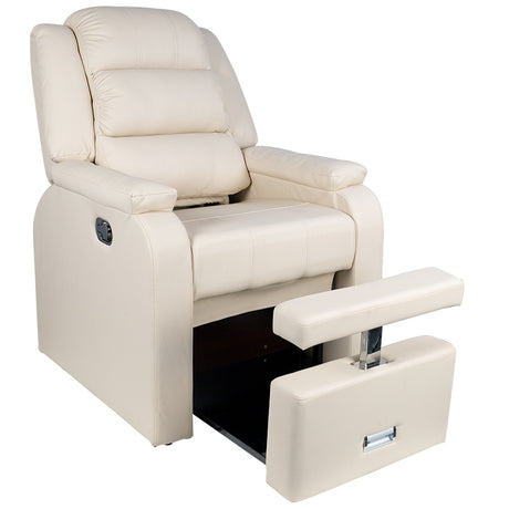 ActiveShop Hilton Pedicure Spa Chair Cream - full product view at an angle on a white background