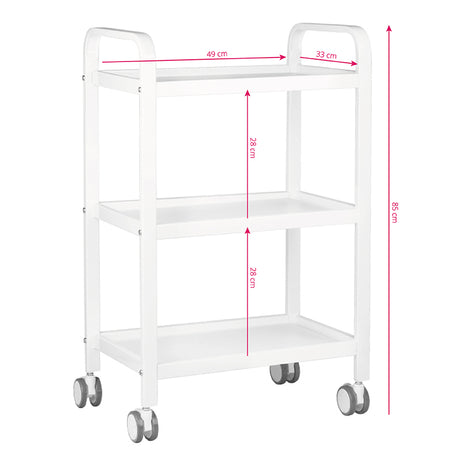 ActiveShop HS09 Cosmetic Trolley White - front view showing the storage and construction details