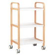 ActiveShop HS09 Wooden Beauty Trolley White - front view showing the storage and construction details