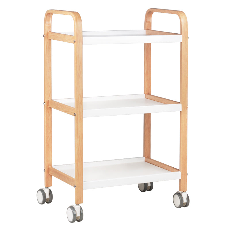 ActiveShop HS09 Wooden Beauty Trolley White - front view showing the storage and construction details