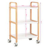 ActiveShop HS09 Wooden Beauty Trolley White - front view showing the storage and construction details