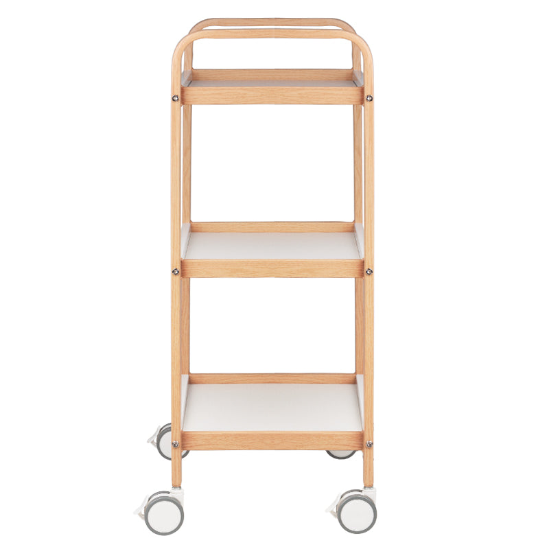 ActiveShop HS09 Wooden Beauty Trolley White - front view showing the storage and construction details
