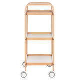 ActiveShop HS09 Wooden Beauty Trolley White - front view showing the storage and construction details
