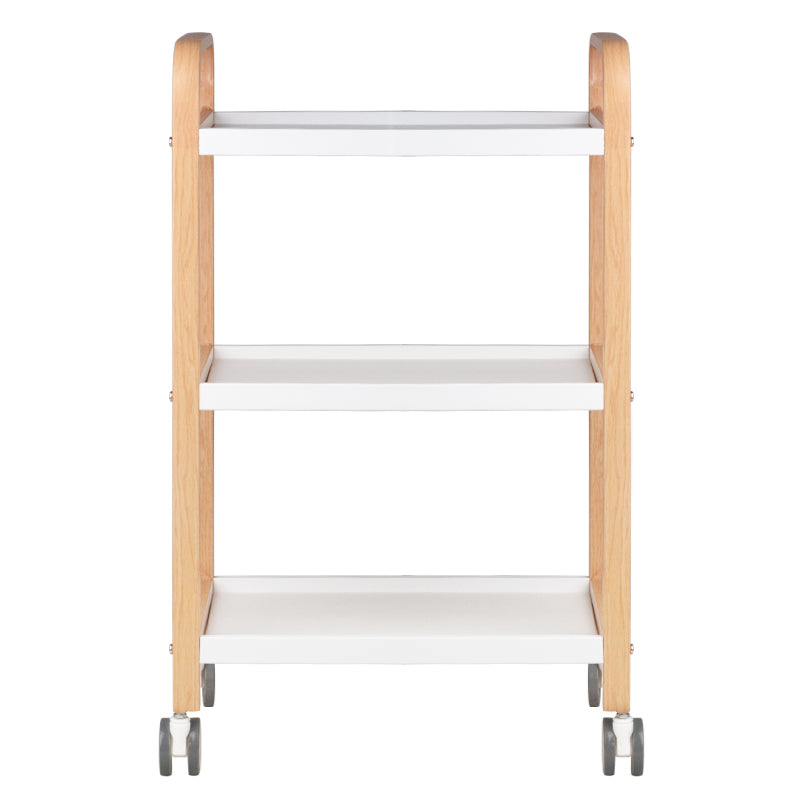 ActiveShop HS09 Wooden Beauty Trolley White - front view showing the storage and construction details