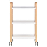ActiveShop HS09 Wooden Beauty Trolley White - front view showing the storage and construction details