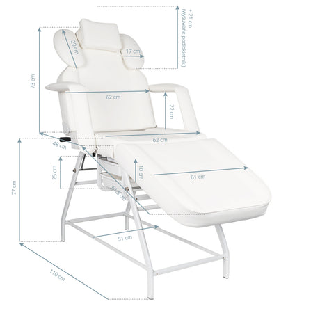ActiveShop Ivette Eyelash Treatment Chair Grey - full product view on a white background
