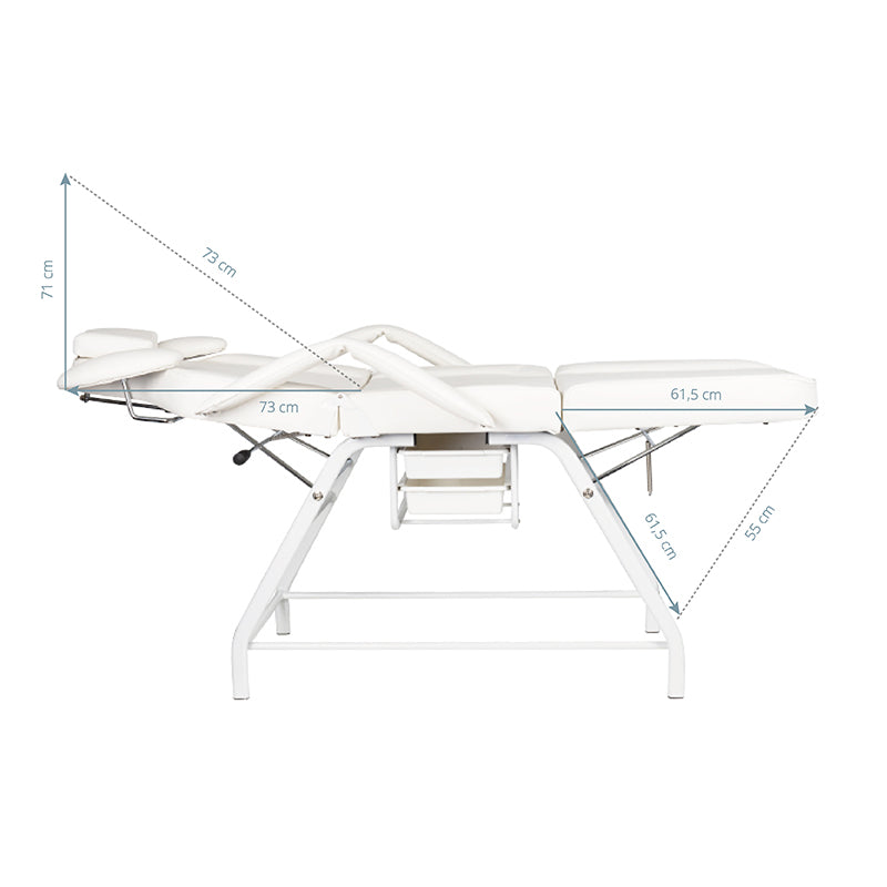 ActiveShop Ivette Eyelash Treatment Chair Grey - close-up showing the headrest, upholstery and adjustment controls