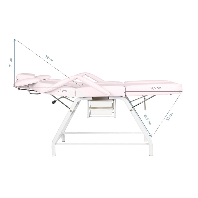ActiveShop Ivette Eyelash Treatment Chair Pink - close-up showing the headrest, upholstery and adjustment controls