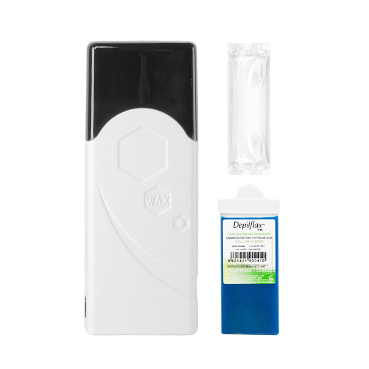 ActiveShop iWax F-0 Single-Roll Waxing Kit With Wax Roll And Strips - isolated on a white background