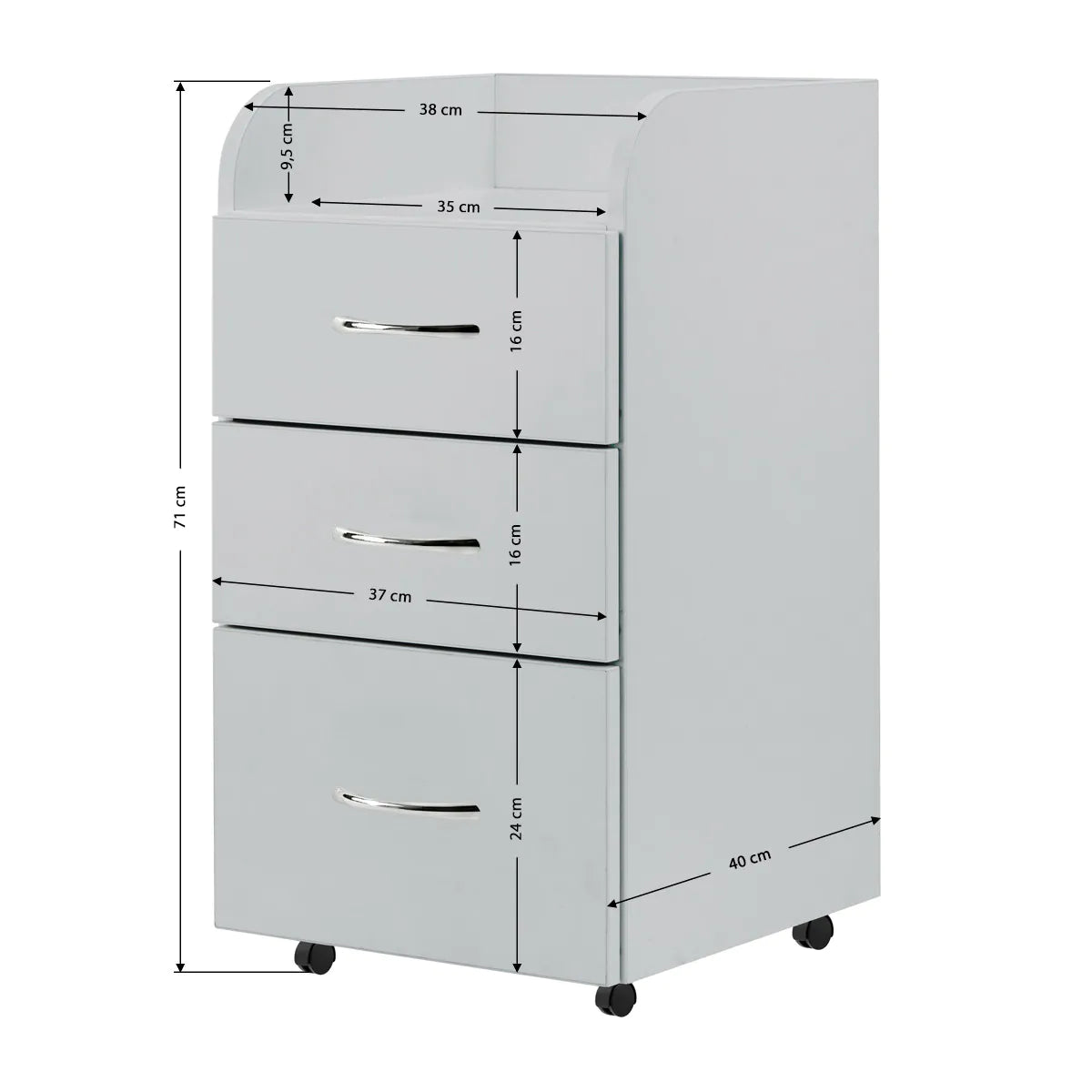 ActiveShop Kombi grey cabinet dimension diagram
