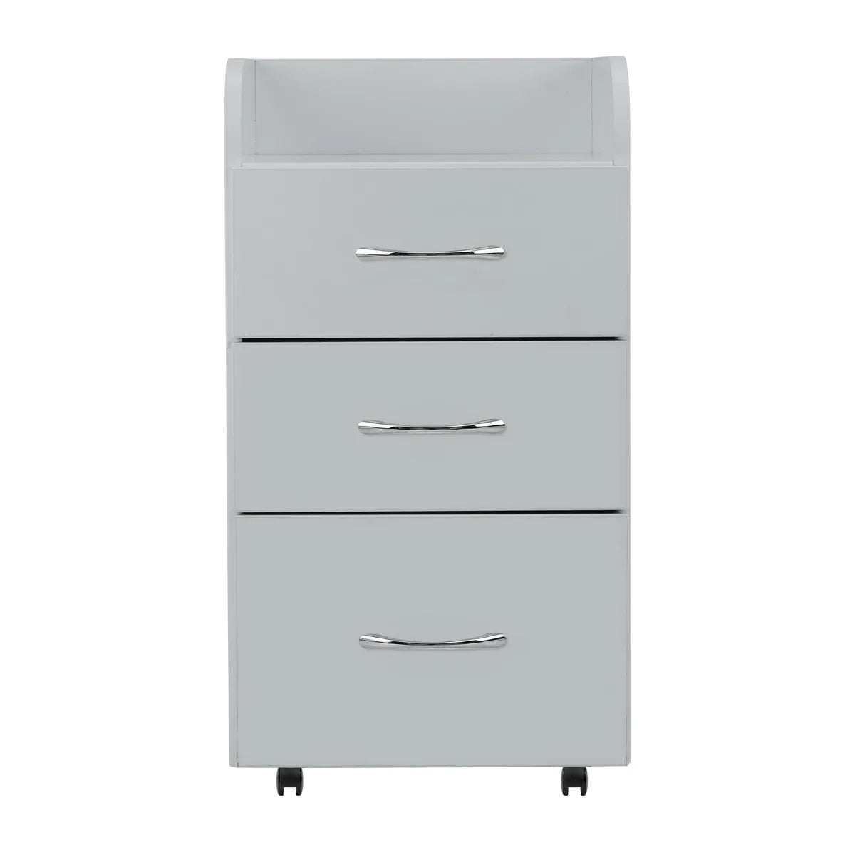 Front view of the ActiveShop Kombi grey three-drawer cabinet