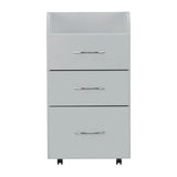 Front view of the ActiveShop Kombi grey three-drawer cabinet