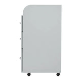 Side view of the ActiveShop Kombi grey cabinet on castors