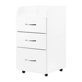 ActiveShop Kombi white cabinet with three drawers and castors