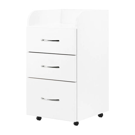 ActiveShop Kombi white cabinet with three drawers and castors