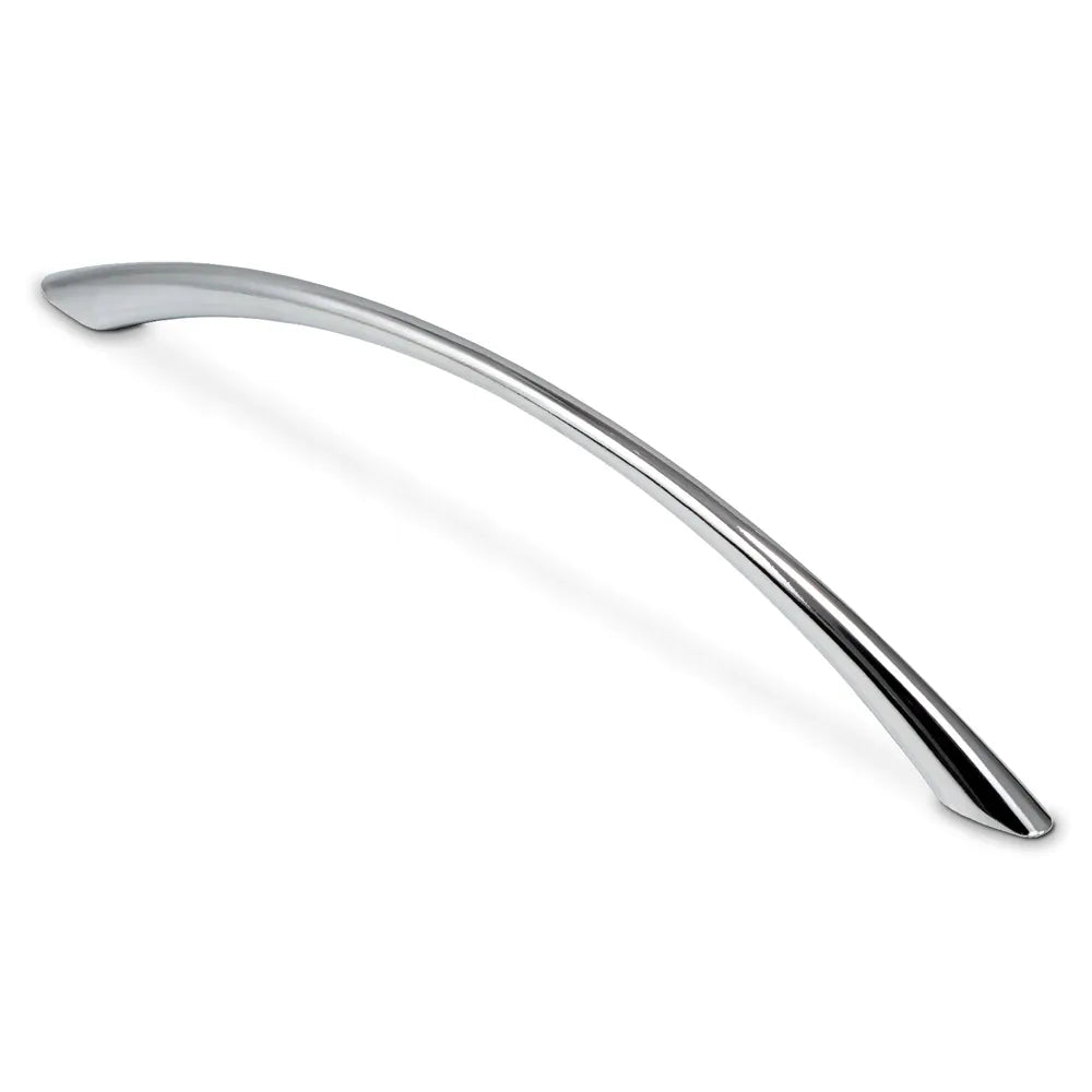 Curved silver-coloured drawer handle for the ActiveShop Kombi cabinet