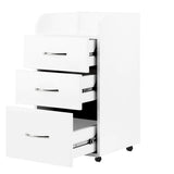 ActiveShop Kombi white cabinet with all three drawers open