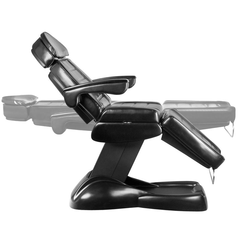 ActiveShop Lux Electric Beauty Bed Black - close-up showing the headrest, upholstery and adjustment controls
