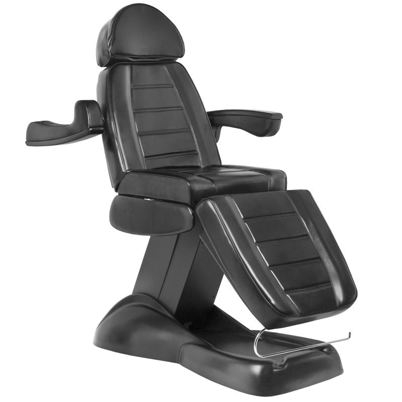 ActiveShop Lux Electric Beauty Bed Black - close-up showing the headrest, upholstery and adjustment controls