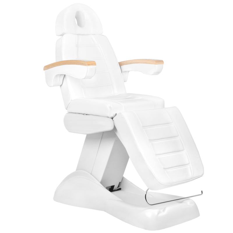 ActiveShop Lux Heated Electric Beauty Bed White - full product view at an angle on a white background
