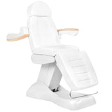 ActiveShop Lux Heated Electric Beauty Bed White - close-up showing the headrest, upholstery and adjustment controls