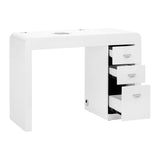 ActiveShop Manicure Desk 312 White Left - front view showing the storage and construction details
