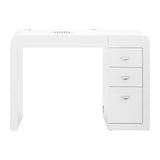 ActiveShop Manicure Desk 312 White Left - front view showing the storage and construction details
