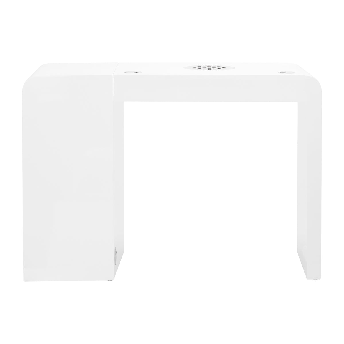 ActiveShop Manicure Desk 312 White Left - front view showing the storage and construction details